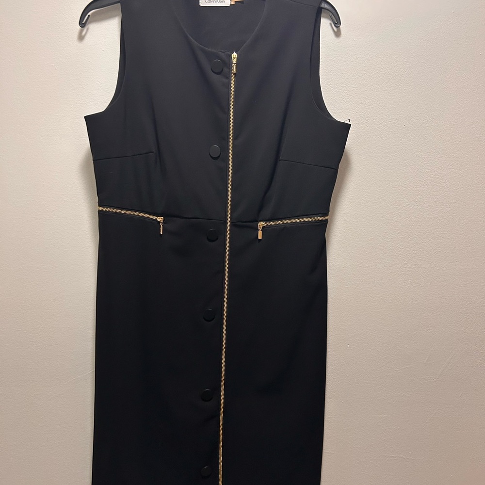 Calvin Klein Dress Sz 10 with Gold Zippers NWT